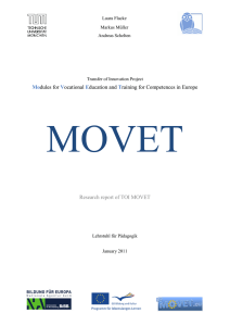 Modules for Vocational Education and Training for Competences in