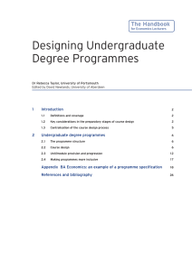 Designing Undergraduate Degree Programmes