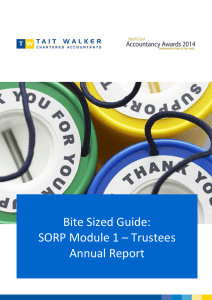 Bite Sized Guide: SORP Module 1 – Trustees Annual