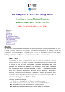 The Postgraduate Course Toxicology Vienna