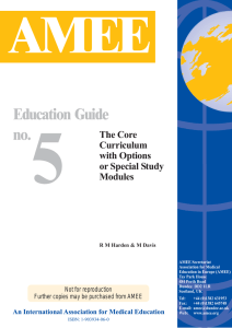 The Core Curriculum with Options or Special Study Modules