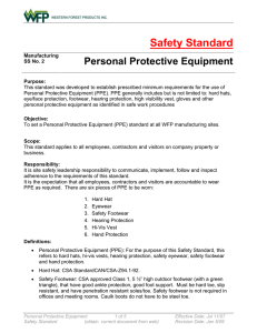 MSS2 – Personal Protective Equipment