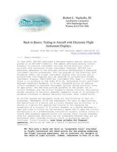 Robert L. Nuckolls, III Back to Basics: Testing in Aircraft with