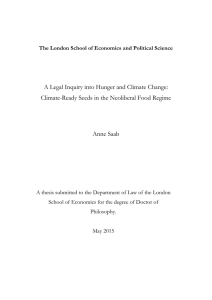 A Legal Inquiry into Hunger and Climate Change: Climate