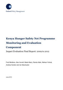 Evaluation of Kenya Hunger Safety Net Programme 2009 to