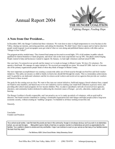 Annual Report 04 - The Hunger Coalition