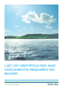 List of Certificates and Documents required on Board