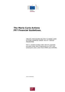 Marie Curie Actions - Financial Guidelines
