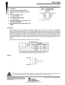 Low-Offset Voltage Operational Amplifiers (Rev. D)