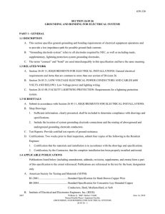 GROUNDING AND BONDING FOR ELECTRICAL SYSTEMS