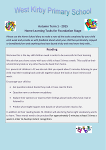 Autumn Term 1 - 2015 Home Learning Tasks for Foundation Stage