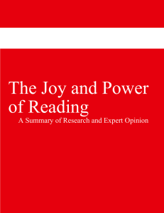 The Joy and Power of Reading | A Summary of