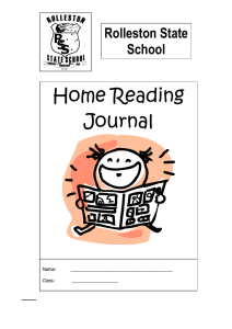 Home Reading Journal - Rolleston State School