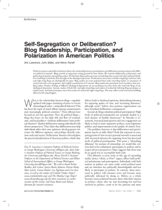 Self-Segregation or Deliberation? Blog Readership