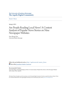 Are People Reading Local News? A Content Analysis of Popular