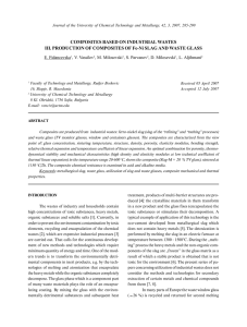 composites based on industrial wastes iii. production of composites