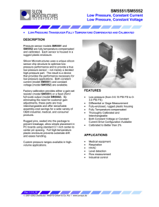 low pressure transducer fully temperature compensated