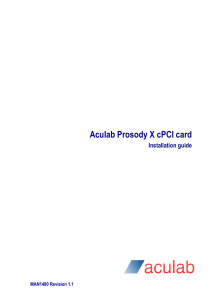 Aculab Prosody X cPCI card Installation guide