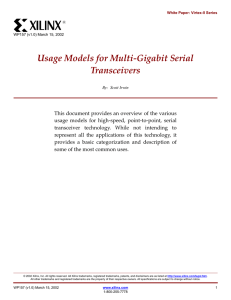 Usage Models for Multi-Gigabit Serial Transceivers