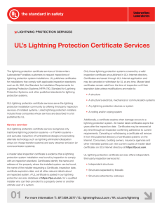 UL`s Lightning Protection Certificate Services