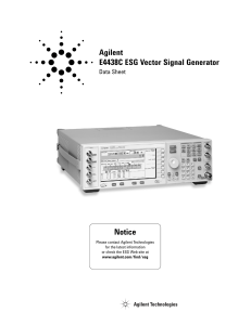 Data Sheet, E4438C ESG Vector Signal Generator