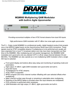 Drake Digital MQM860 Multiplexing QAM Modulator