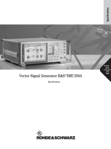 Vector Signal Generator ¸SMU200A