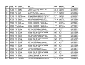 Dept Course Sec Author Title Edition Publisher