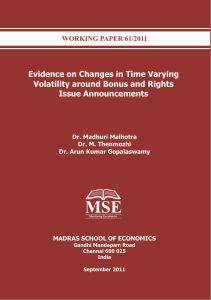 Evidence on Changes in Time Varying Volatility around Bonus and