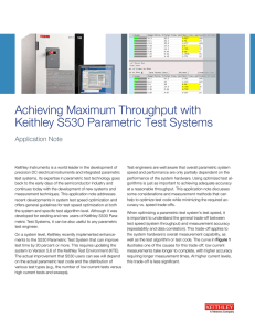 Achieving Maximum Throughput with Keithley S530 Parametric Test