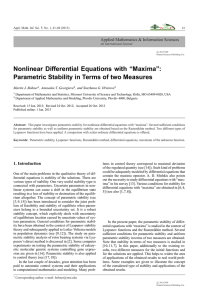 Nonlinear Differential Equations with “Maxima”: Parametric Stability