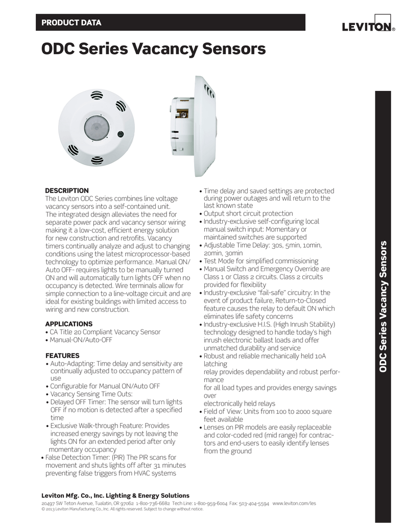 Line Voltage Ceiling Mount Vacancy Sensors