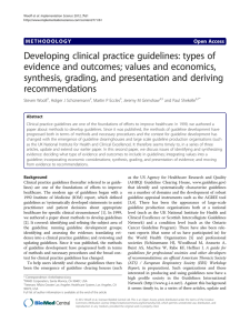 Developing clinical practice guidelines: types of evidence and