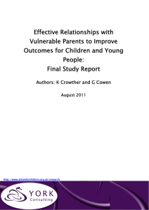 Effective Relationships with Vulnerable Parents to Improve