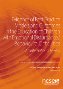 Evidence of Best Practice Models and Outcomes in the Education of