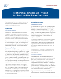 Relationships between Big Five and Academic and Workforce