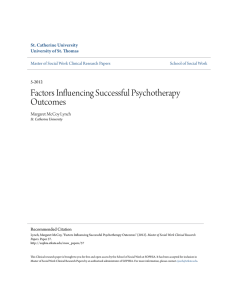 Factors Influencing Successful Psychotherapy Outcomes