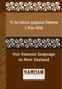 `O la tätou gagana Sämoa i Niu Sila Our Samoan language in New