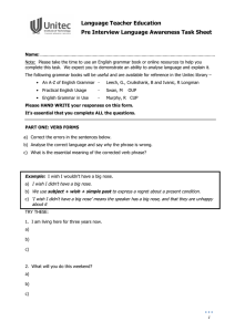 Pre-Interview Language Awareness Task Sheet