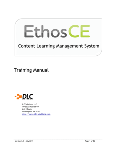 EthosCE Manual 6.3.1 - EthosCE Learning Management System for