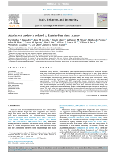 Attachment anxiety is related to Epsteinâ€“Barr virus latency