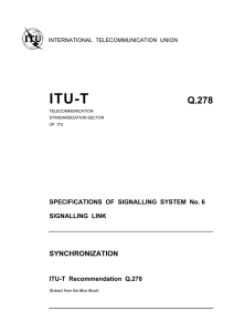 ITU-T Rec. Q.278 (11/88) Synchronization