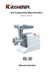 #12 Professional Meat Grinders Manual Instruction