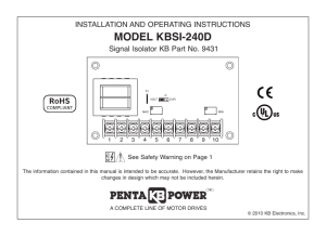 KBSI-240D Instruction Manual