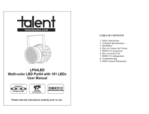 Talent LP64LED PAR 64 DMX Light Manual