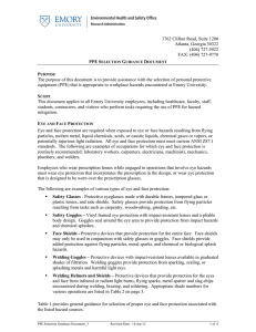 PPE Selection Guidance Document