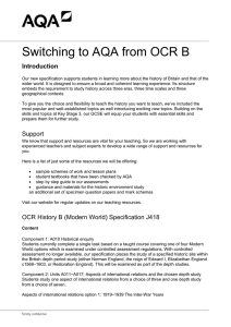GCSE History Guide Switching to AQA from OCR B