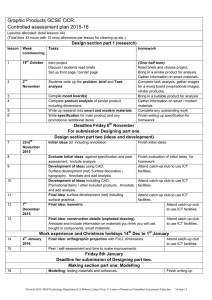 Graphic Products GCSE OCR. Controlled assessment plan 2015-16