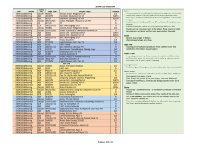 Skeleton GCSE Summer Exam Timetable