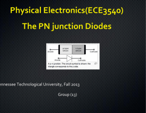 Physical Electronics(ECE3540) The PN junction Diodes